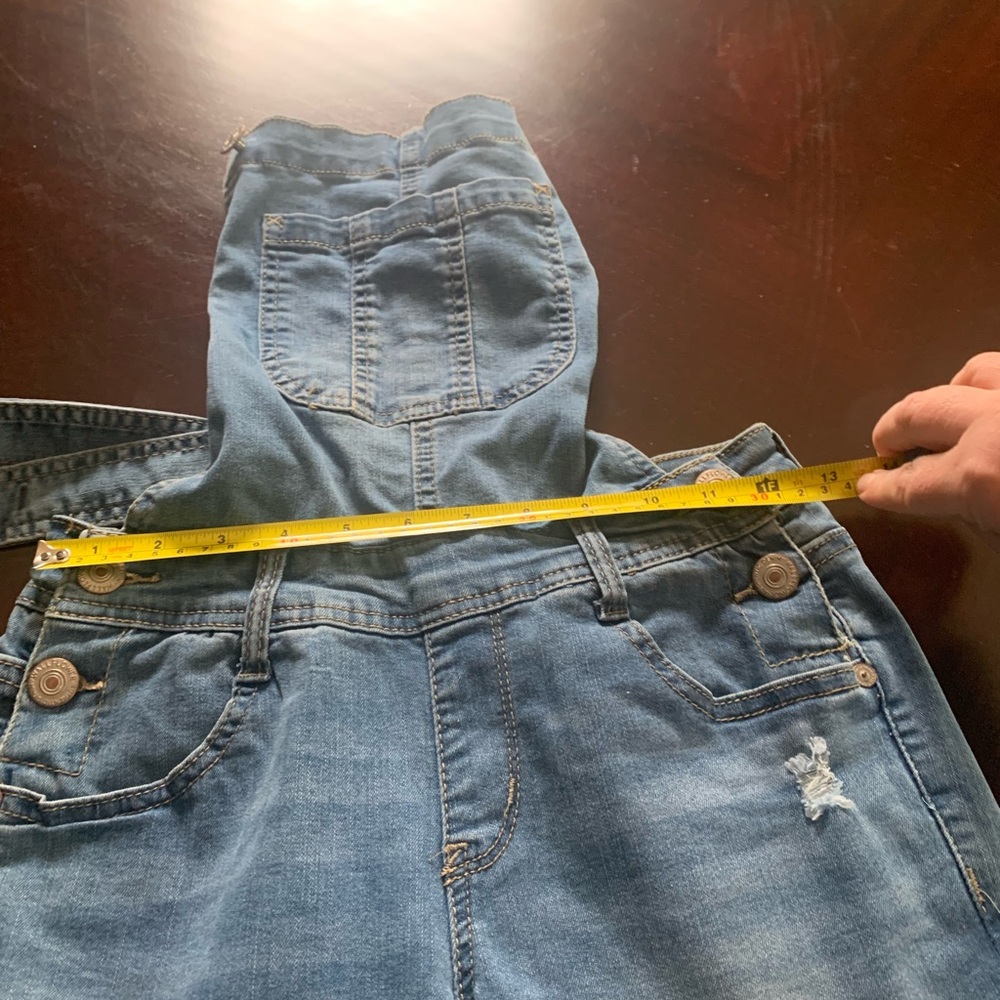 Distressed Denim Overalls - Picture 3 of 3